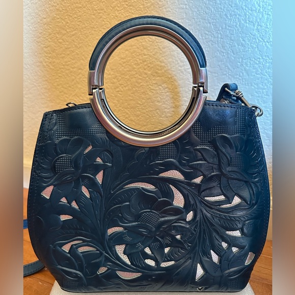 Patricia Nash Aria Vintage Satchel Bag With Handles - Picture 2 of 5